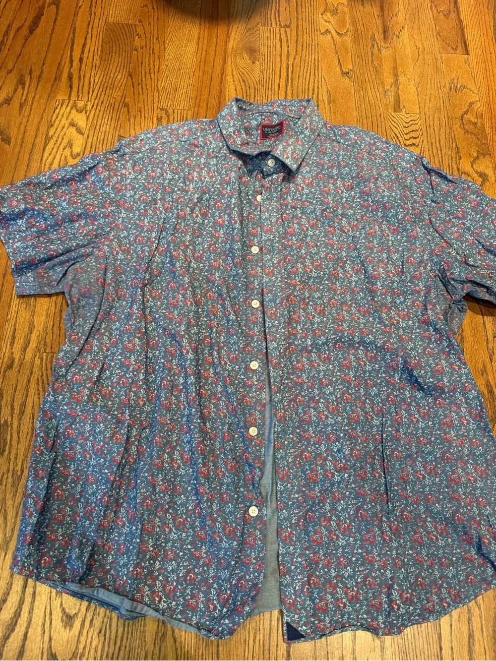 UNTUCKit Men’s Short-Sleeve Floral Button-Down Shirt - Blue & Red